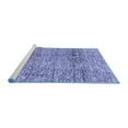 thumbnail image 2 of Ahgly Company Machine Washable Indoor Round Abstract Blue Modern Area Rugs, 6' Round, 2 of 4