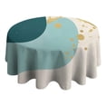 thumbnail image 4 of Teal Gold Splash Marble Round Tablecloth 60"x60",Wrinkle Wipeable Table Cloth for Kitchen Dining Room Picnic Patio Party, 4 of 6