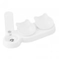 thumbnail image 4 of 3 in 1 Cat Bowl Set Detachable with 500ml Waterer Bottle 15 degree Tilted Dishes White, 4 of 8