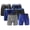 Blue, Black and Gray, 6 Pack, variant on Mens 6-Pack Performance Boxer Briefs, Cool Dry Fit Athletic Underwear, Moisture Wicking Support Boxers, Blue/Medium