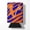 Letter V, variant on Letter V Initial  Tiger Stripe Blue and Orange Can or Bottle Hugger