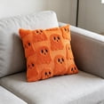 thumbnail image 2 of AZXY Halloween Throw Pillow Covers 18"x18", Neutral Plush Ghost Farmhouse Fall Sofa Bedroom Indoor Square Cushion Covers Cute Spooky Season Halloween Autumn Home Decor, Orange, 2 of 8