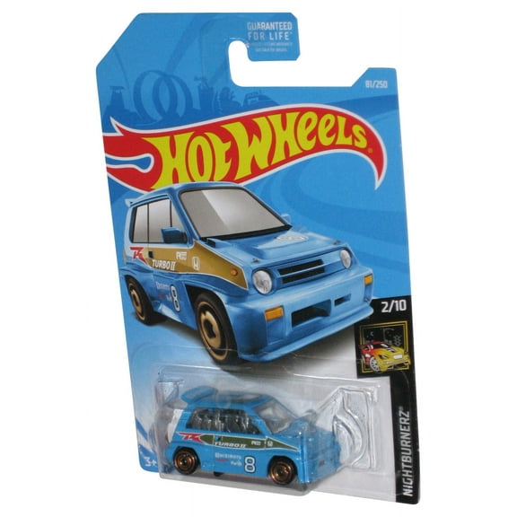 Hot Wheels Nightburnerz 2/10 (2017) Blue '85 Honda City Turbo II Toy Car 81/250