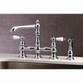 thumbnail image 4 of Kingston Brass KS7271PLBS English Country 8-Inch Bridge Kitchen Faucet with Sprayer, Polished Chrome, 4 of 9