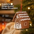 thumbnail image 5 of Christmas Gingerbread House Ornament, Mini House Hanging Ornament, Brown Icing Roof Design for Christmas Tree, Wreath, Garland and Festive Holiday Display, 2.75 Inch, 5 of 7