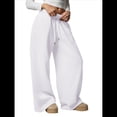thumbnail image 3 of Pantalones Deportivos de Pierna para Mujer, Holgados, con Cordón, de Cintura Alta y Bolsillos XL, 3 of 8