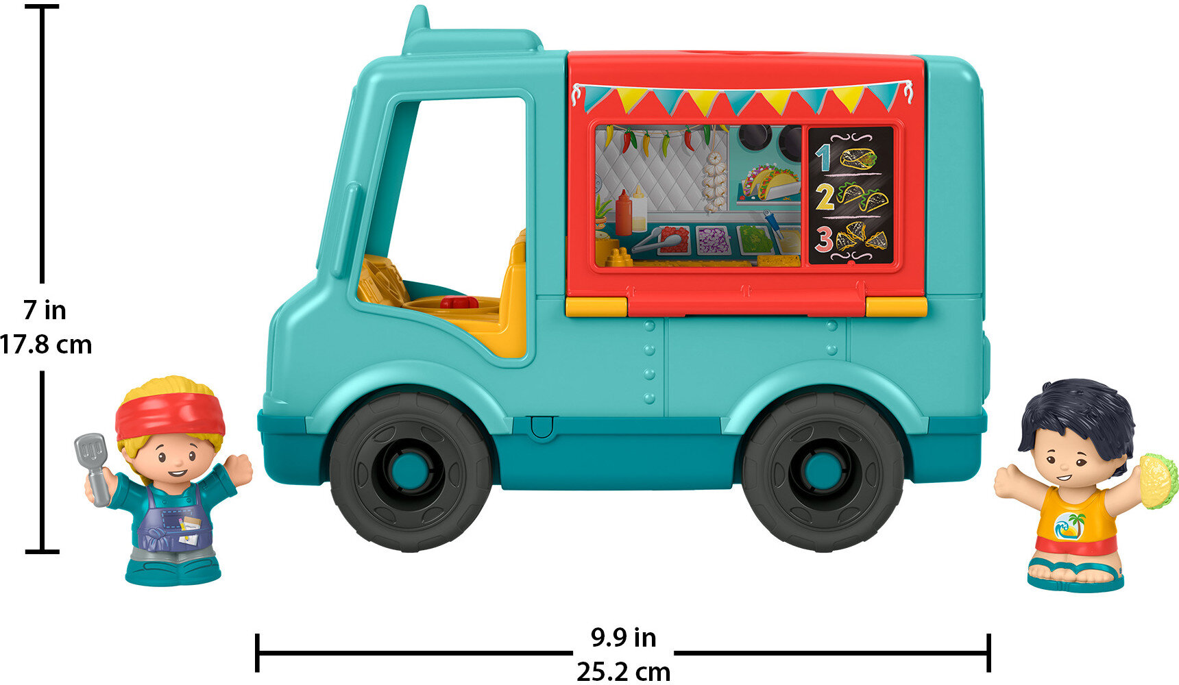 Fisher-Price Little People Serve It Up Food Truck Musical Toddler Toy with 2 Figures - image 5 of 6