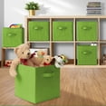 thumbnail image 5 of Casafield Set of 6 Fabric Storage Cube Bins, Lime Green - 11" Collapsible Foldable Cloth Baskets for Shelves and Cubby Organizers, 5 of 8