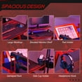 thumbnail image 3 of HOMCOM 53" Gaming Desk, Racing Computer Desk with Monitor Shelf, Gamepad Rack, Cup Holder, Headphone Hook, and Cable Basket, Red, 3 of 9