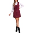 thumbnail image 1 of Vestido de tirantes para mujer Inspire Chic, vestido casual de pana con escote redondo en color burdeos, 1 of 6