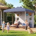 thumbnail image 3 of Costway Pop up Canopy Tent with Sidewall, 6 Pockets, Instant Setup Commercial Gazebo Gray, 3 of 10