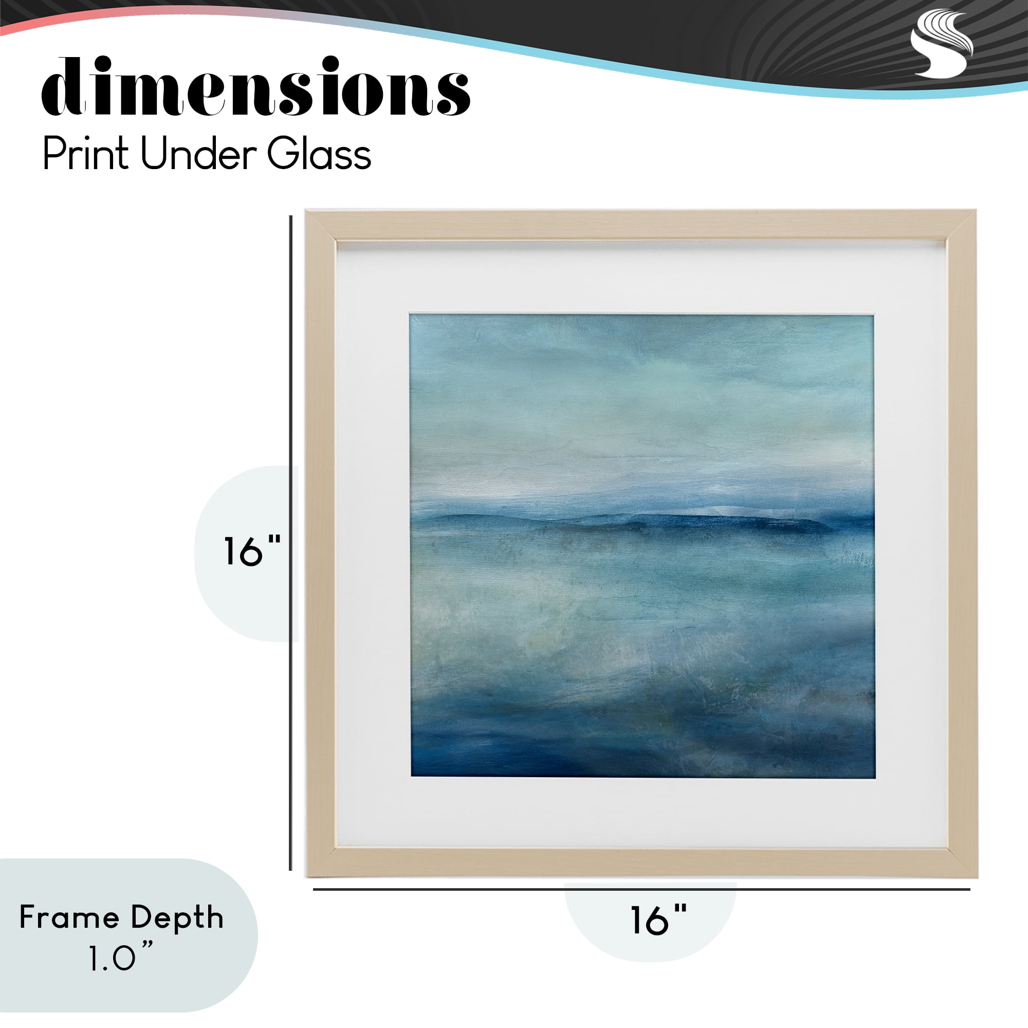 Stupell Industries Misty Blue Coastal Horizon Birch Framed Print Under Glass, design by Carol Robinson