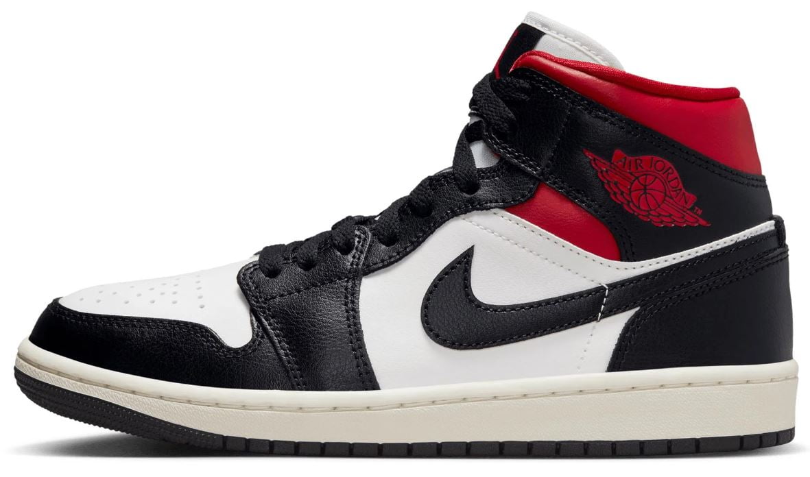 jordan 1 mid white black gym red foot locker