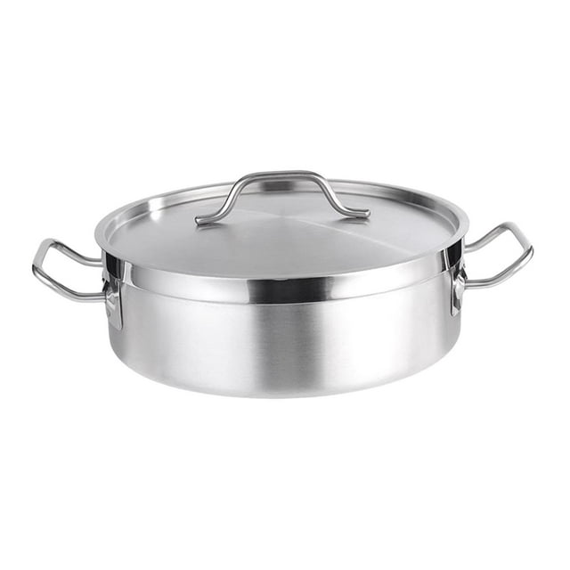 Olla caliente de acero inoxidable para cocina de inducción con tapa, olla fácil de limpiar, olla para sopa para Picnic, reunión familiar 30 centimetros