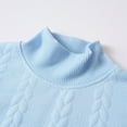thumbnail image 4 of ZQUUVOU Men's Turtle Neck Jacquard Sweater Long Sleeve Cabled Knit Warm Casual Tops Winter Fashion Pullover Light Blue, 4 of 7