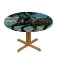 thumbnail image 3 of BCIIG Horse Running on the Beach Round Table Cover Stain Resistant Washable Indoor Outdoor Tablecloth Kitchen Dining Wedding Parties 100% Polyester Fiber 54-58, 3 of 8