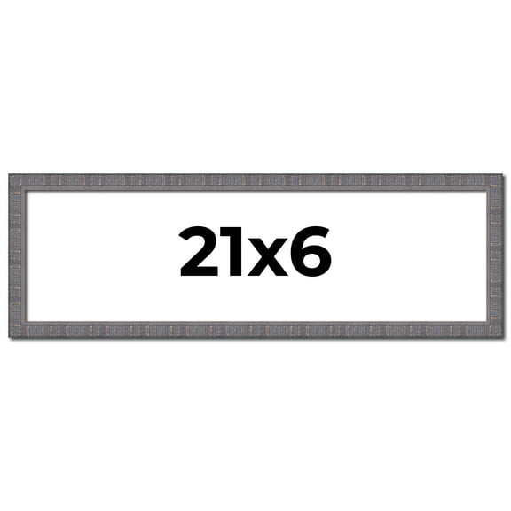 21x6 Frame Blue Kingsley Pewter Solid Wood Picture Frame Width 0.75 Inches |Interior Depth 0.5