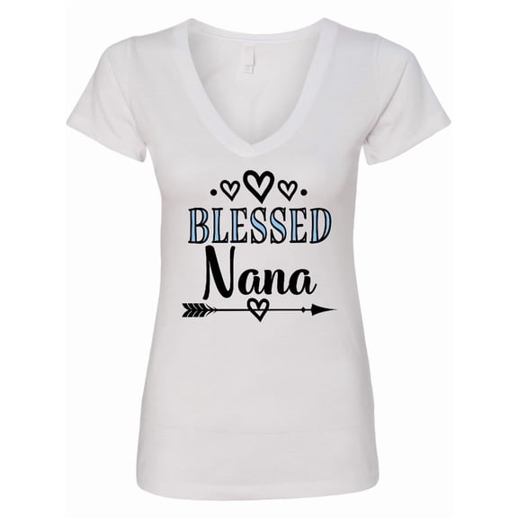 Inktastic Blessed Nana Grandma Women's V-Neck T-Shirt