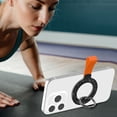 thumbnail image 4 of Soporte magnético para anillo de dedo de teléfono con purpurina para accesorios MagSafe (negro naranja), 4 of 9