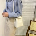 thumbnail image 3 of Women Pure Color Shoulder Bag PU Ladies Vintage Bucket Shoulder Bag (Black), 3 of 9