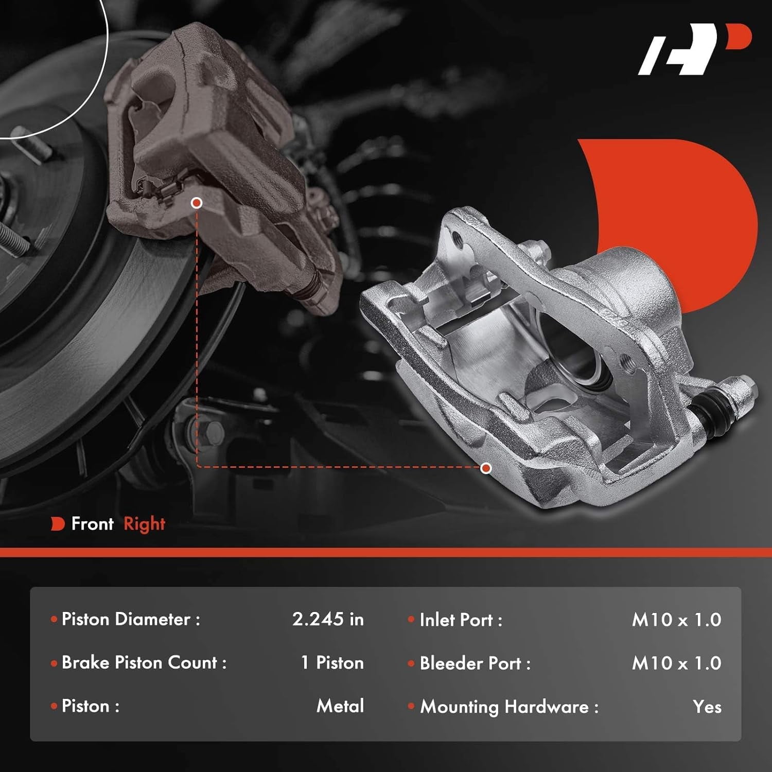 A-Premium Disc Brake Caliper Assembly with Bracket Compatible with Civic 2013-2020 Accord 2003-2017 Fit 2013-2014 CR-Z Acura ILX Front Passenger Side