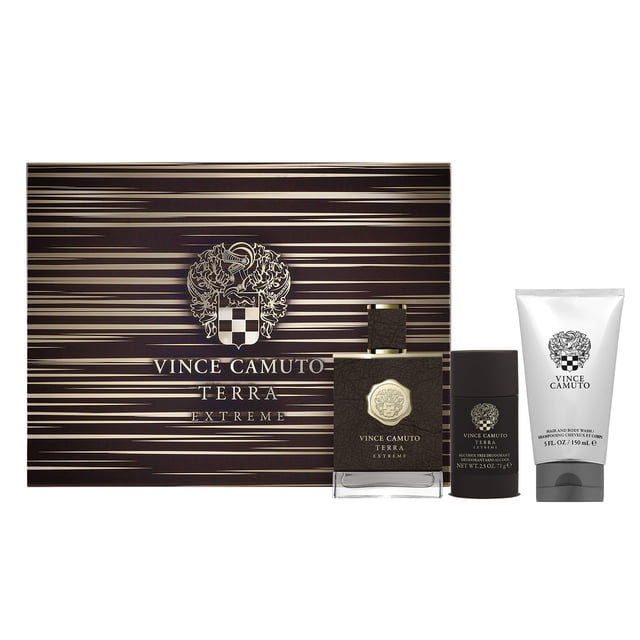 Set de regalo de 3 piezas Perfume Vince Camuto Terra Extreme de 100 ml