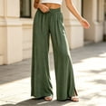 thumbnail image 2 of UKHCCC Casual Pants for Women with Pockets Drawstring Elastic Waist Split Hem Trousers Loose Fit Wide Leg Summer Travel Lounge Jogger S-2XL, 2 of 6