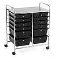 thumbnail image 4 of Costway 12 Drawers Rolling Cart Storage Scrapbook Paper Studio Organizer Bins Black, 4 of 6