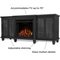 thumbnail image 3 of Real Flame Marlowe 70" Electric Fireplace TV Stand in Black, 3 of 9