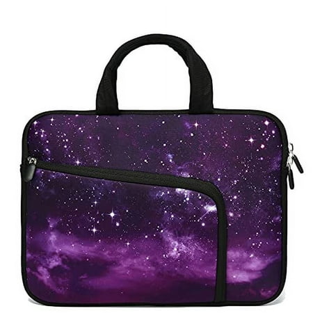 14 15 15.4 15.6 inch Laptop Handle Bag Computer Protect Case Holder Notebook Sleeve Neoprene Cover Soft Carrying Case with Extra Pockets for Dell Lenovo Toshiba HP Chromebook ASUS Acer(Purple Galaxy)