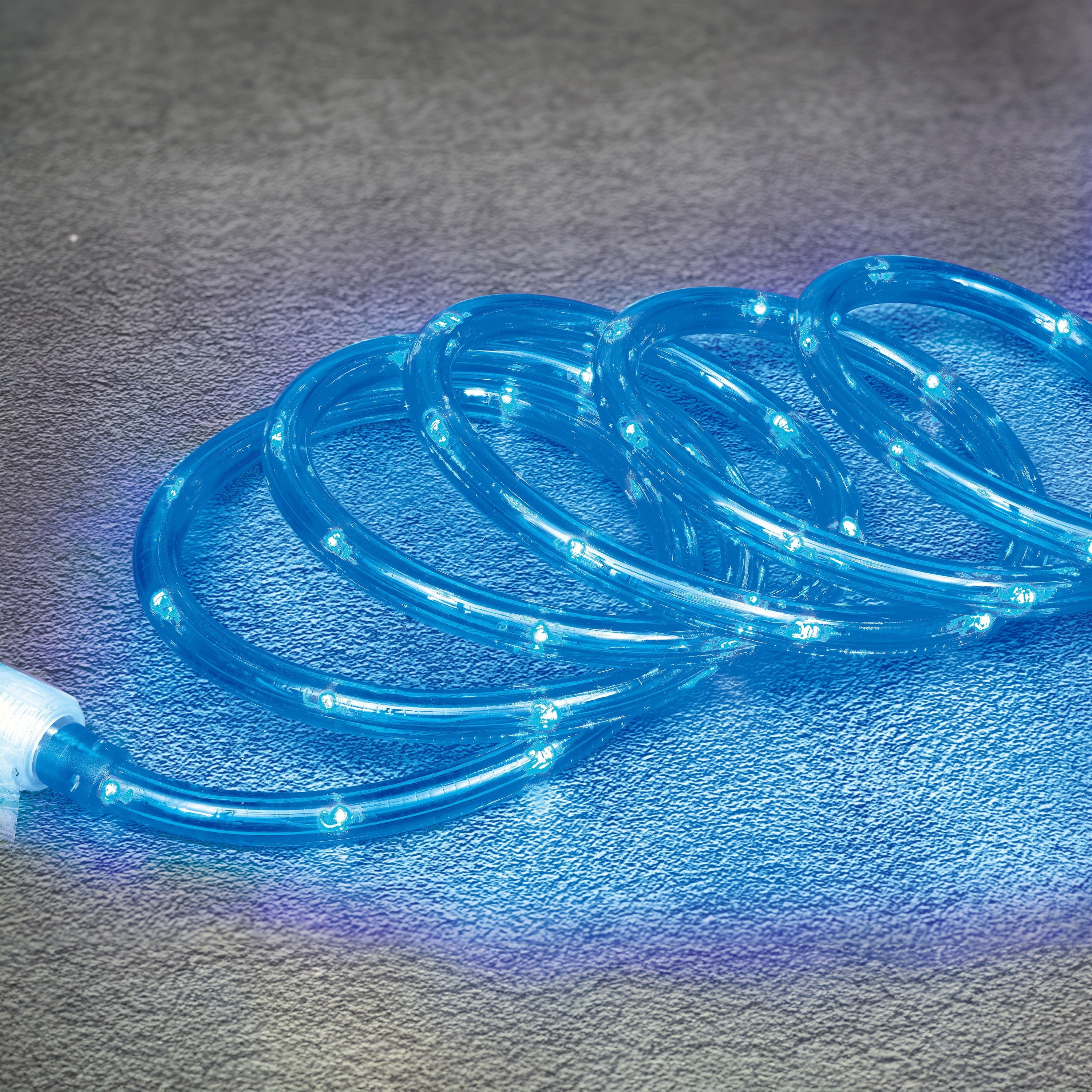 Indoor/Outdoor LED Super Bright Christmas Rope Lights, Blue, White Wire, 18', by Holiday Time
