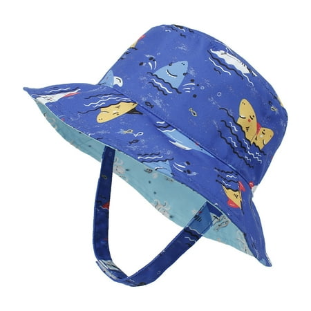 

NEGJ Children Adjustable Cute Printed Basin Baby Hat Fisherman Hat Sunscreen Hats