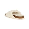 thumbnail image 3 of Bamboo Double Buckle Soft Faux Fur Cork Trim Slide Sandal 20329, 3 of 6