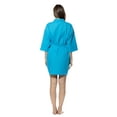 thumbnail image 2 of Turquaz Linen Waffle Kimono Turquoise Short Robe Square Pattern, 2 of 5