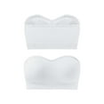 thumbnail image 2 of Deago Strapless Bra for Women Non-Slip Silicone Padded Bandeau Bra Seamless Wireless Tube Top Bralette (White, XL), 2 of 11