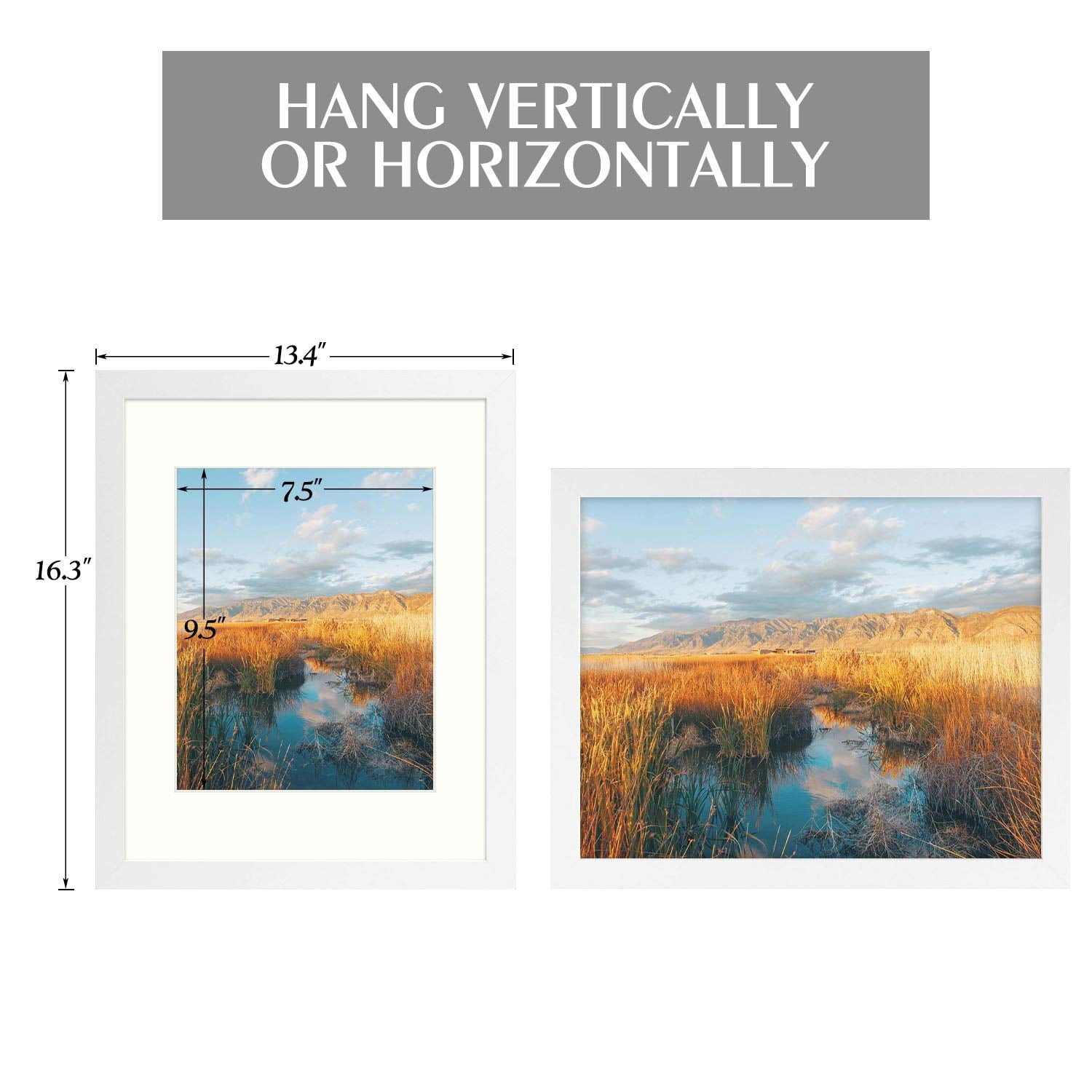 Golden State Art 11x14 White Gallery Wall Picture Frames Matted to 8x10, Set of 4