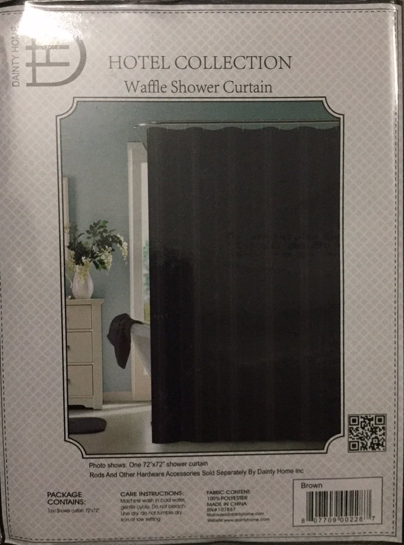 Dainty Home Hotel Collection Waffle Shower Curtain, Chocolate