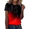 thumbnail image 1 of LUOGENLI T-shirts pour Femmes Débardeurs d'Été à Imprimé Dégradé Col Rond Manches Courtes T-shirts d'Entraînement Décontractés Amples T-shirts Graphiques Saint-Valentin Rouge TG, 1 of 4