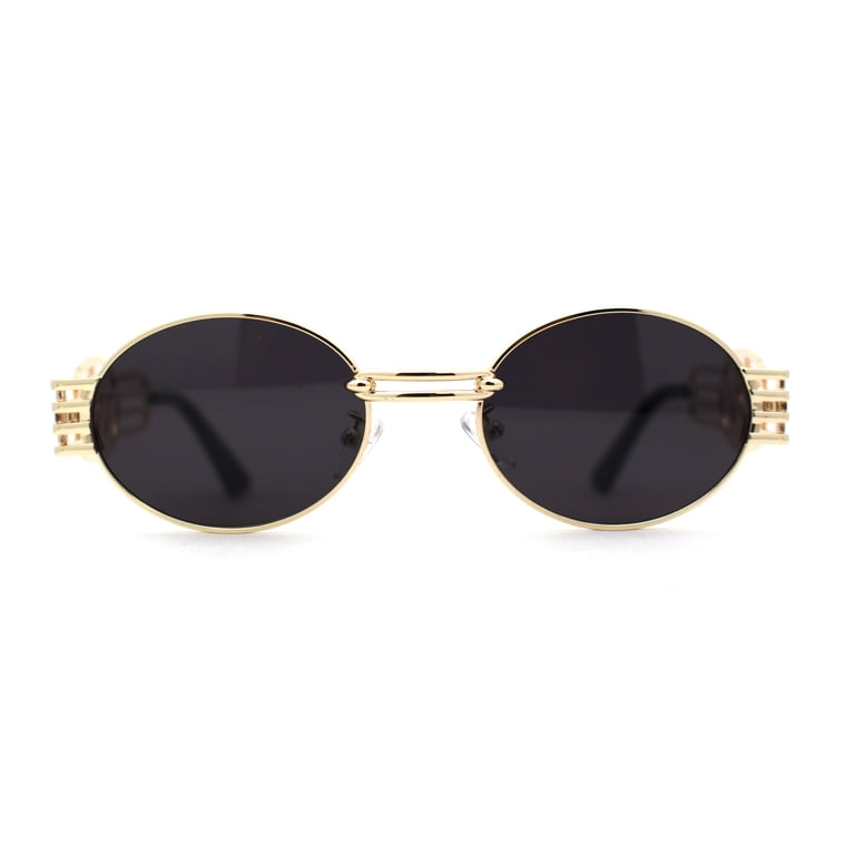 Dragon Emblem Arm Metal Oval OG Sunglasses Gold Black 