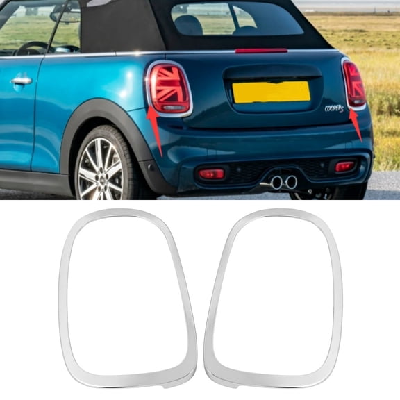 Kojem Tail Light Bezel for 2014-2024 Mini Cooper F55 F56 F57 Models Replacement for 51137300631 Driver & Passenger Side Plastic(ABS) Chrome Silvery