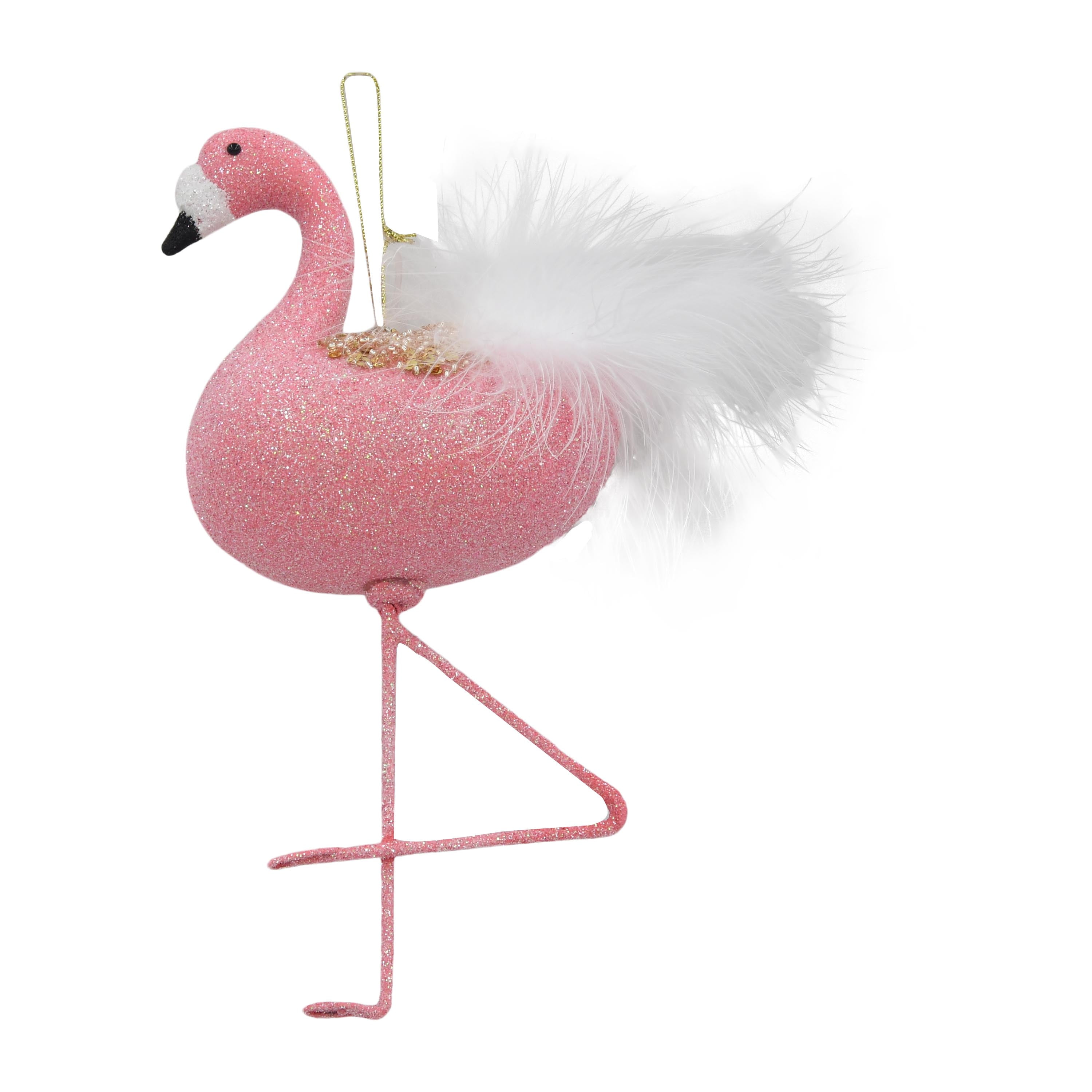 Holiday Time Pink Flamingo Ornament