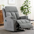 thumbnail image 4 of Bonzy Home Heated Manual Massage Recliner with Cup Holder Padded Breathable Fabric Recliner, Home Theater Seating，Light Gray, 4 of 11
