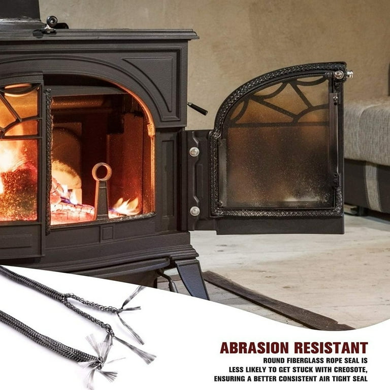 Black Stove/Fire Rope Wood Burning Stove Length Log Burner Door Seal -  Walmart.com