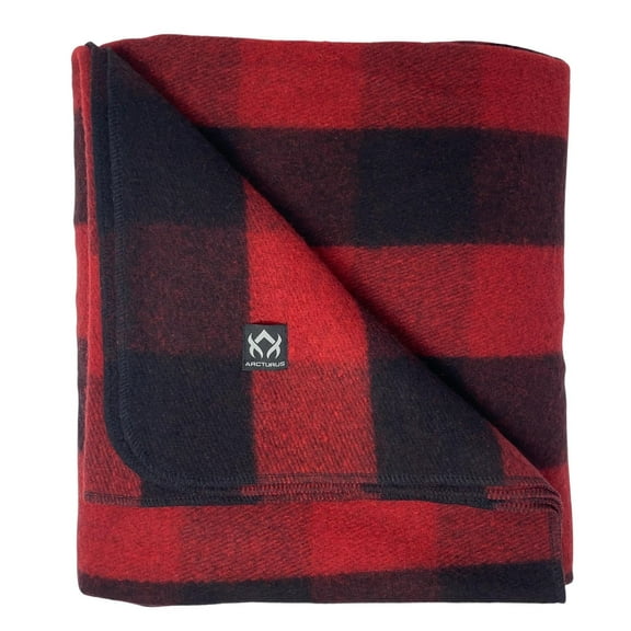 Arcturus Buffalo Plaid Wool Blanket, 64" x 88", Loom-Woven