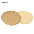 thumbnail image 3 of Papel pergamino para freidora de aire Uxcell de 6 pulgadas, 200 piezas de papel para hornear, antiadherente, a prueba de aceite, para cocinar en horno, marrón, 3 of 5
