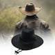 thumbnail image 2 of Sombrero De Vaquero Mujer Elegante Sombrero De Sol Informal Para Viajes Camping Escenario Rendimiento Negro, 2 of 8