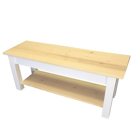 Highland Dunes Jarrard Wood Bench With Shelf Walmart Com