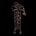 thumbnail image 2 of Southwest Style Petroglyph (Bob) Wall Art in Distressed Copper and Red, 34" Tall, Original Handcrafted Design, 2 of 5