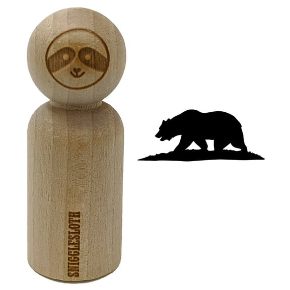 California Flag Bear Solid Rubber Stamp for Scrapbooking Crafting Stamping - Small 3/4 Inch