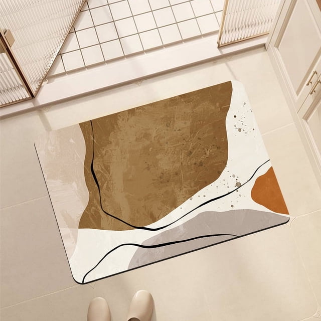 Granjero Gordo Alfombrilla de baño antideslizante de felpa mullida, accesorio de baño decorativo de 15 x 23 pulgadas (diámetro)